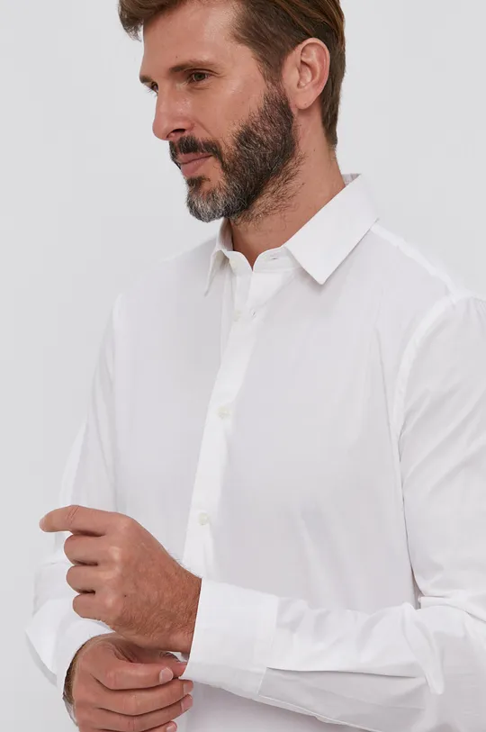 biały Sisley Koszula Męski