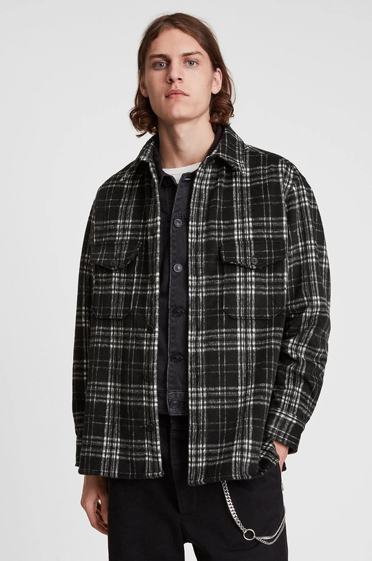 czarny AllSaints Koszula COEBURN LS SHIRT Męski