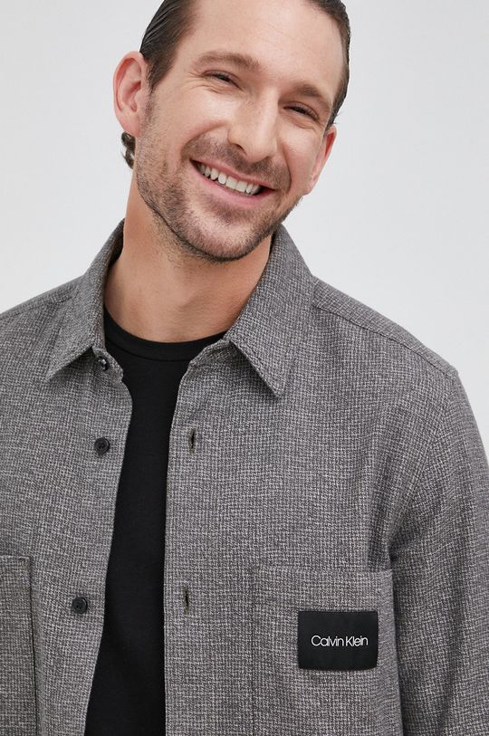 sivá Bavlnená košeľa Calvin Klein