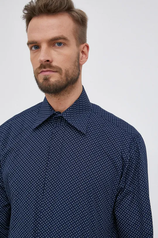 tmavomodrá Bavlnená košeľa Karl Lagerfeld Pánsky