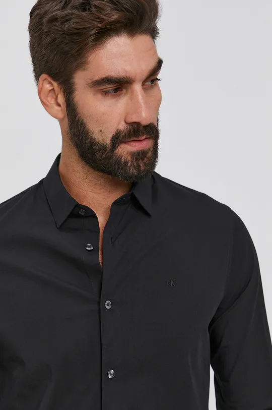 čierna Košeľa Calvin Klein Jeans Pánsky