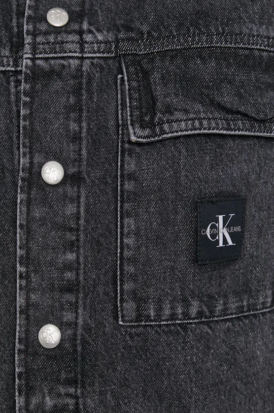 Τζιν πουκάμισο Calvin Klein Jeans μαύρο