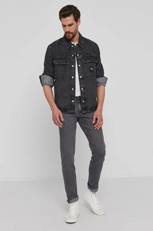 Rifľová košeľa Calvin Klein Jeans  100% Bavlna