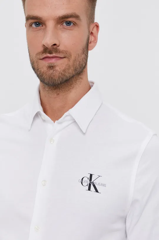 biały Calvin Klein Jeans Koszula bawełniana J30J318401.4890 Męski