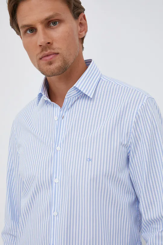 niebieski Calvin Klein Koszula bawełniana Męski