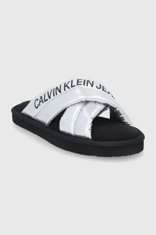 Παντόφλες Calvin Klein Jeans ασημί