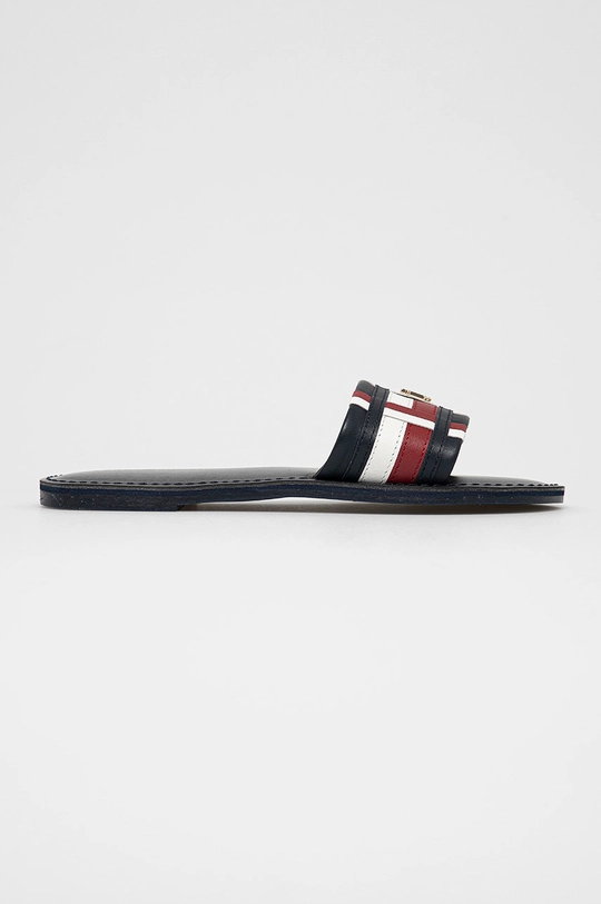 sötétkék Tommy Hilfiger bőr papucs Női