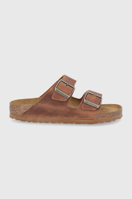 коричневий Шкіряні шльопанці Birkenstock Жіночий