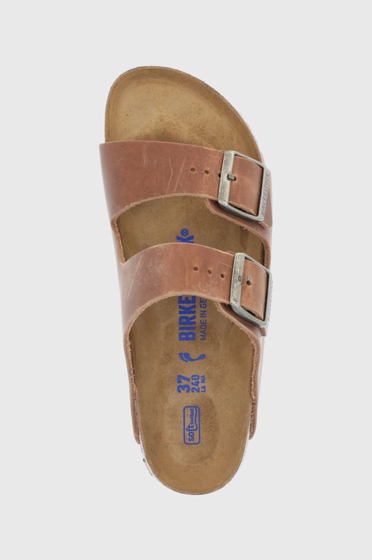 brązowy Birkenstock Klapki skórzane