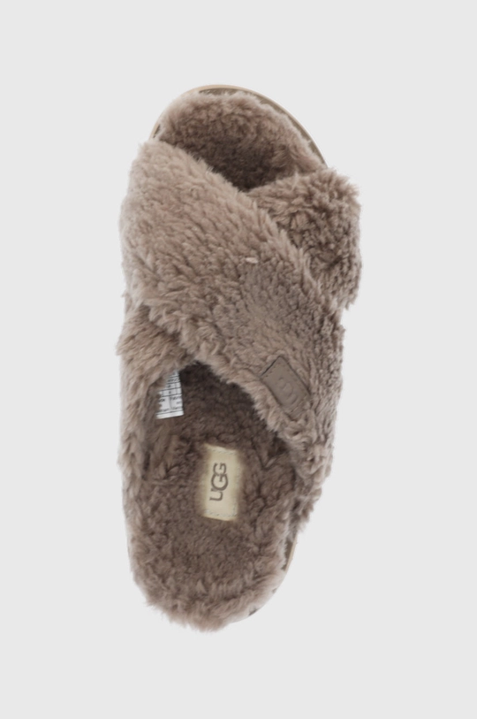 коричневый Тапки UGG Fuzz Sugar Cross Slide