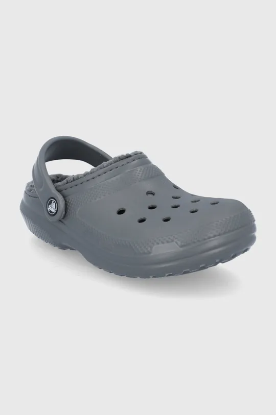 Crocs papucs CLASSIC LINED CLOG szürke