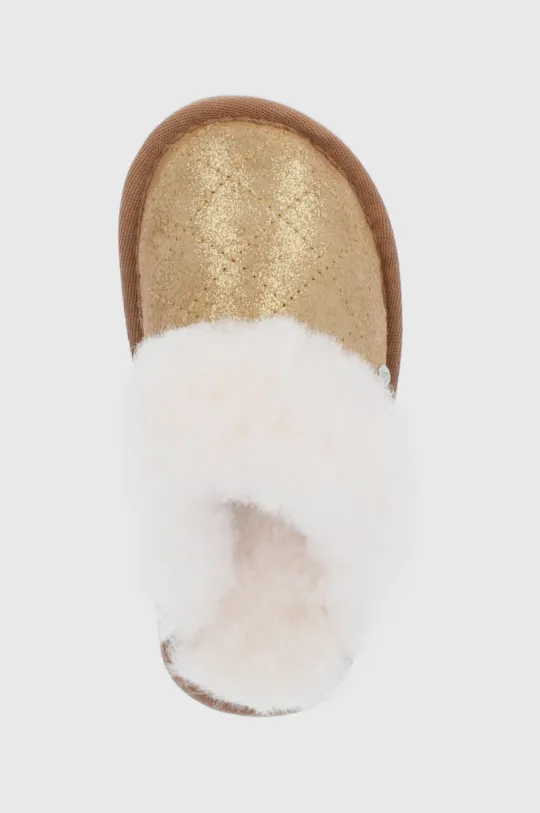 zlatna Dječje kućne papuče od brušene kože Emu Australia Jolie Metallic Quilt