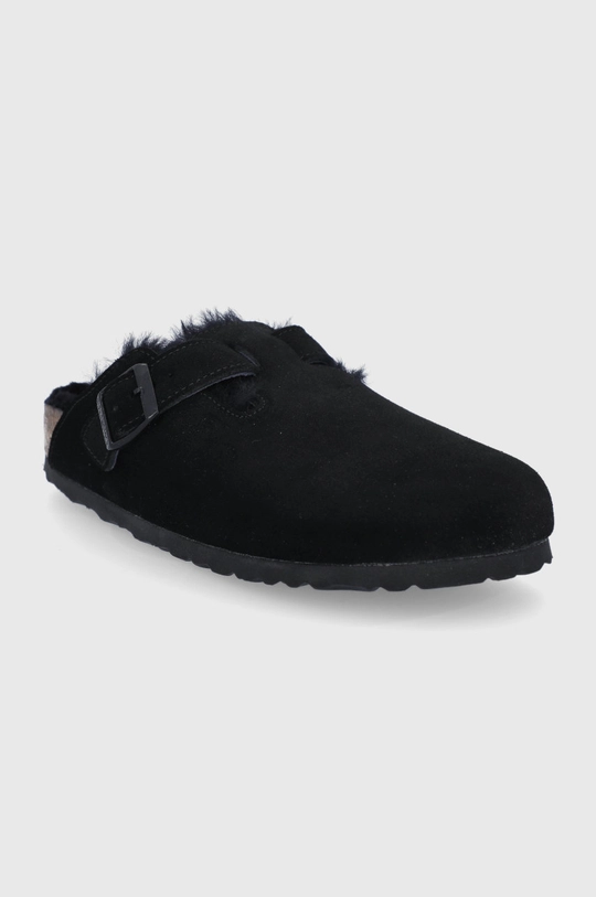 Велурени чехли Birkenstock Boston 259883.BLACK черен AW21