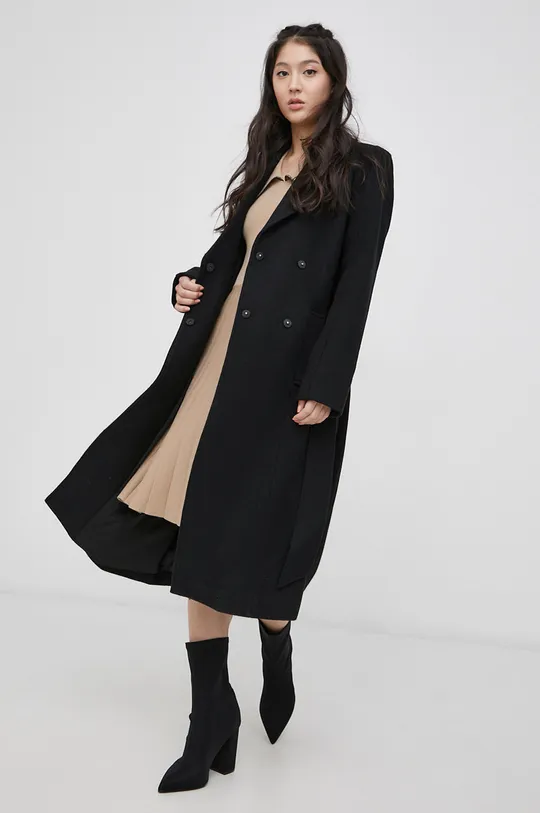 Μάλλινο παλτό Y.A.S μαύρο