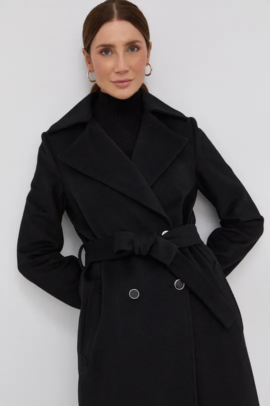 čierna Vlnený kabát Guess