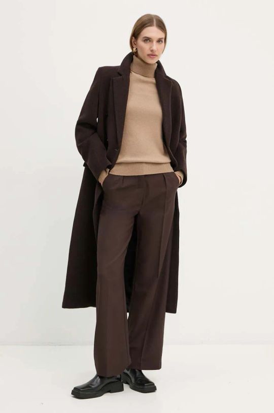 Samsoe Samsoe cappotto in lana marrone F20400075