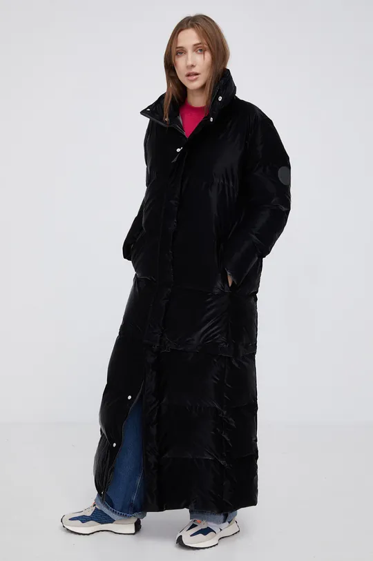 czarny Rains kurtka Extra Long Puffer Coat 1536 Damski