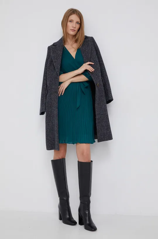 γκρί Μάλλινο παλτό Sisley Γυναικεία