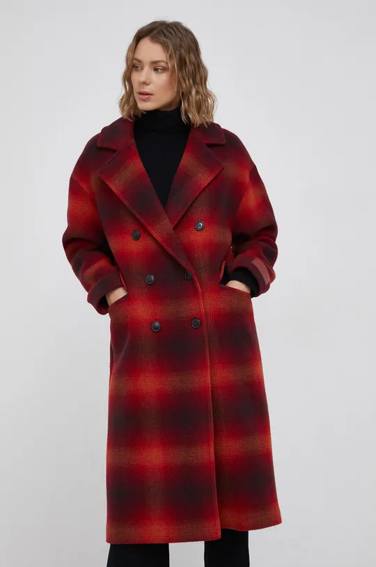 κόκκινο Παλτό από μείγμα μαλλιού Tommy Hilfiger Γυναικεία