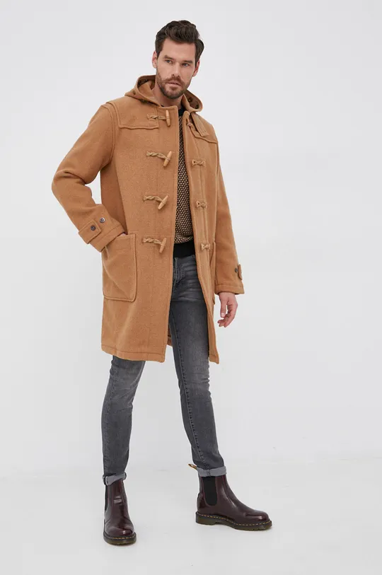 béžová Vlnený kabát Polo Ralph Lauren