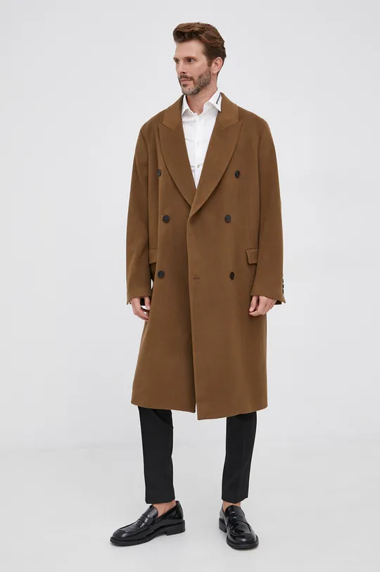Шерстяное пальто Drykorn коричневый