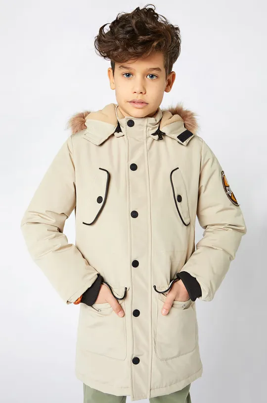 бежевый Детская пуховая куртка Guess Для мальчиков