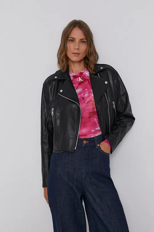 czarny Calvin Klein Jeans Ramoneska J20J216264.4890 Damski