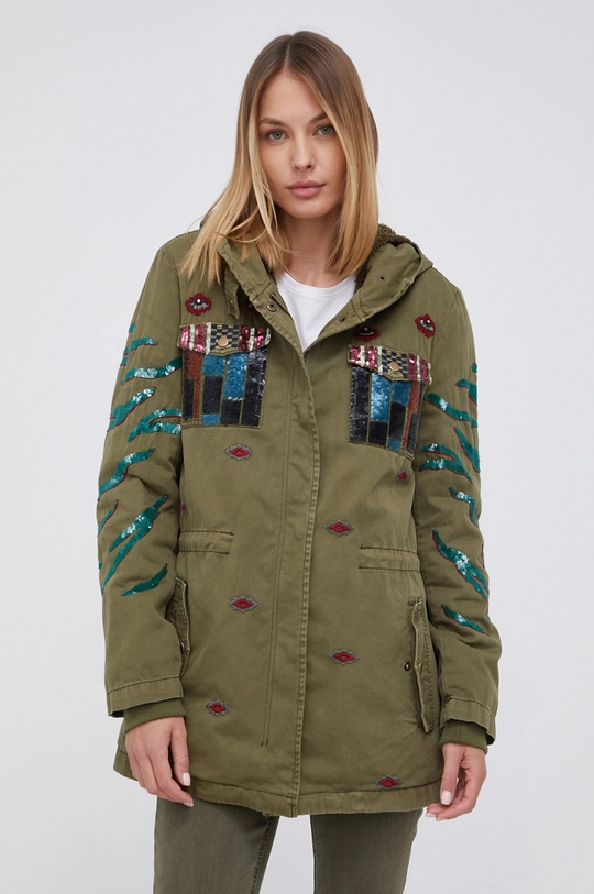 zielony Desigual Parka 21WWEN03 Damski