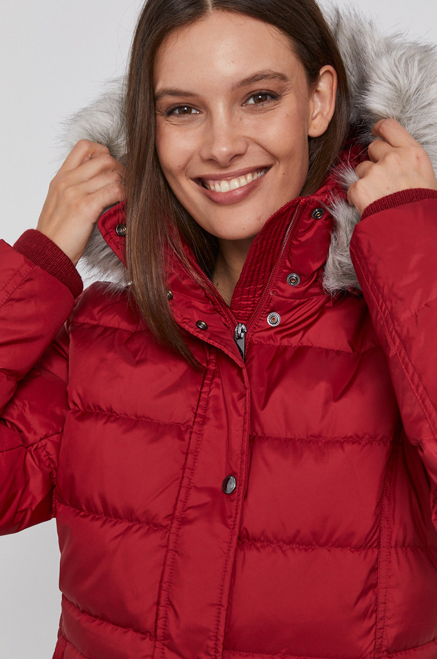 Пуховая куртка Tommy Hilfiger женская цвет красный зимняя | ANSWEAR.ua