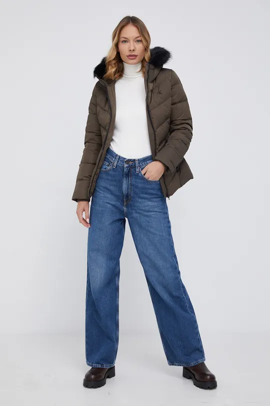 Calvin Klein Jeans - Páperová bunda hnedá