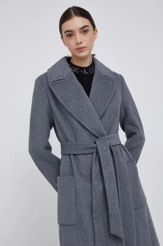 γκρί Μάλλινο παλτό DKNY