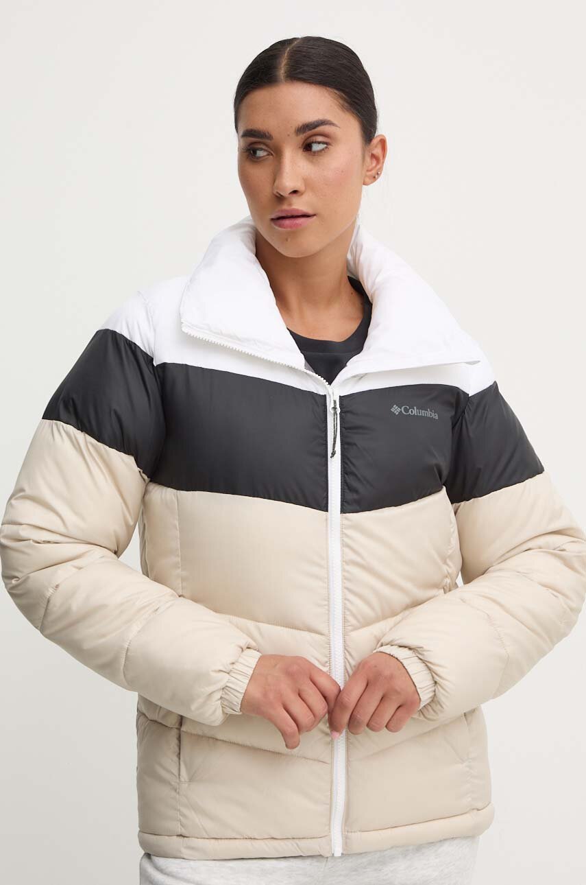 beige Columbia jacket Puffect Color Block Jkt Women’s