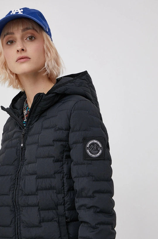 čierna Páperová bunda Superdry