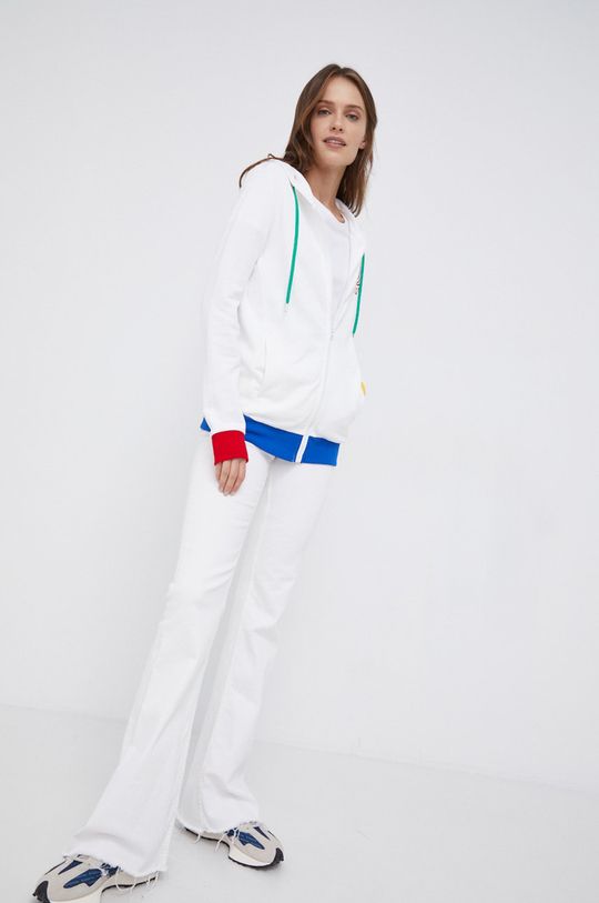 United Colors of Benetton Bluza bawełniana biały
