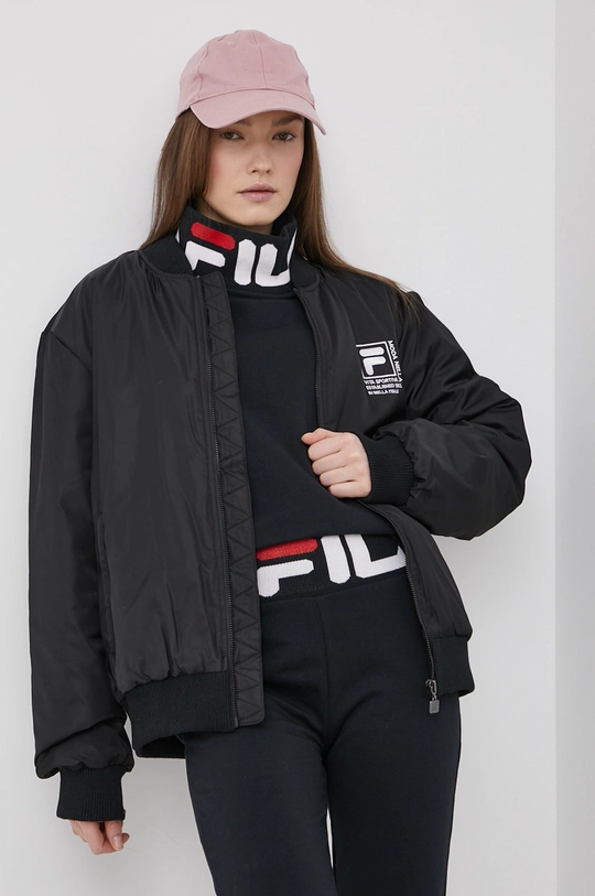 μαύρο Μπουφάν Bomber Fila Γυναικεία