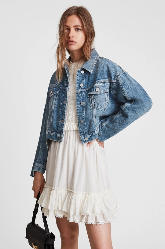 AllSaints Kurtka jeansowa BETHPATCHJACKET 17 % Bawełna, 40 % Bawełna z recyklingu, 43 % Lyocell TENCEL