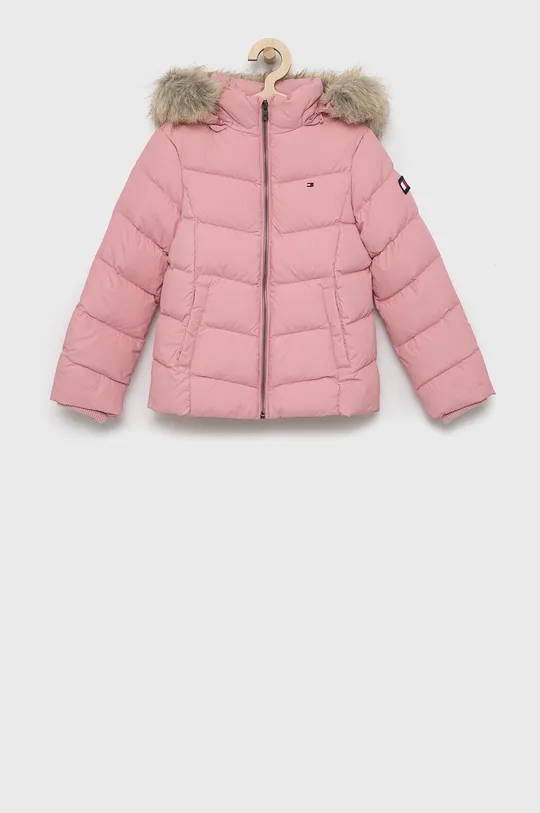 roza Dječja pernata jakna Tommy Hilfiger Za djevojčice