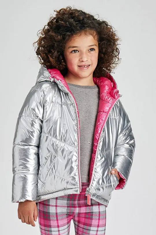 срібний Дитяча двостороння куртка Mayoral Для дівчаток