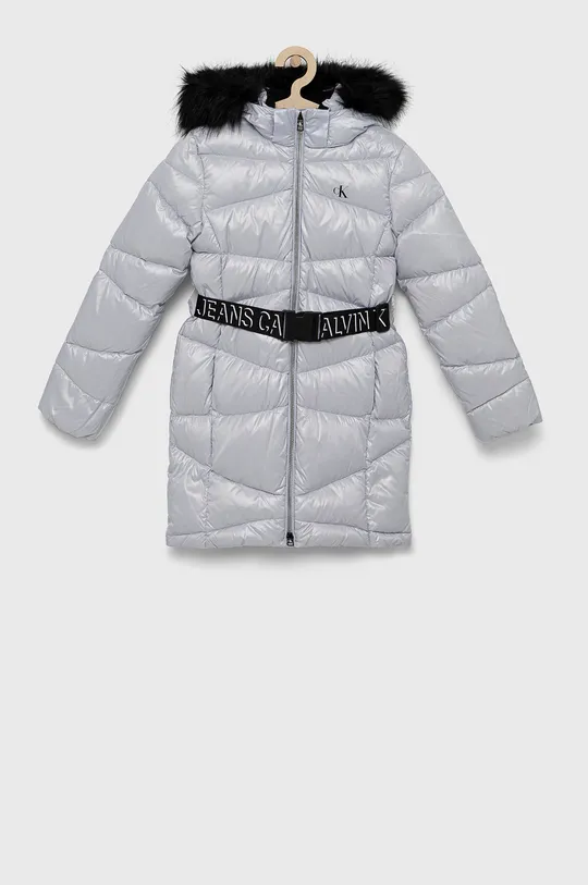 сірий Дитяча пухова куртка Calvin Klein Jeans Для дівчаток
