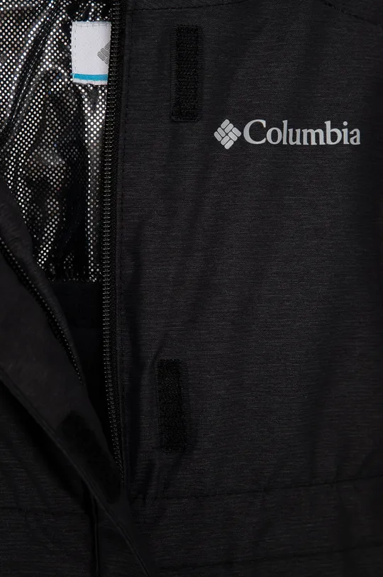 Otroška jakna Columbia  Glavni material: 72 % Najlon, 28 % Poliester Podloga: 100 % Poliester Krzno: 51 % Modakril, 34 % Akril, 15 % Poliester