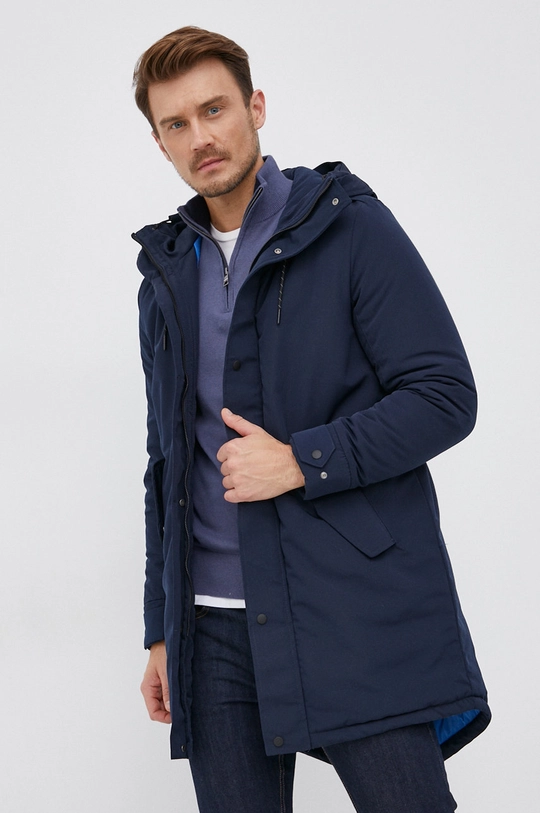 granatowy Selected Homme Parka Męski