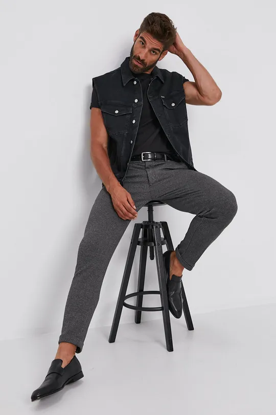 Rifľová vesta Calvin Klein Jeans čierna