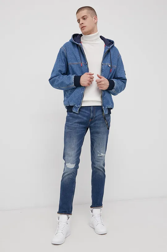 Rifľová bunda Tommy Jeans modrá