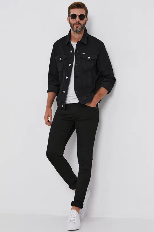 czarny Calvin Klein Jeans Kurtka jeansowa J30J319046.4890 Męski