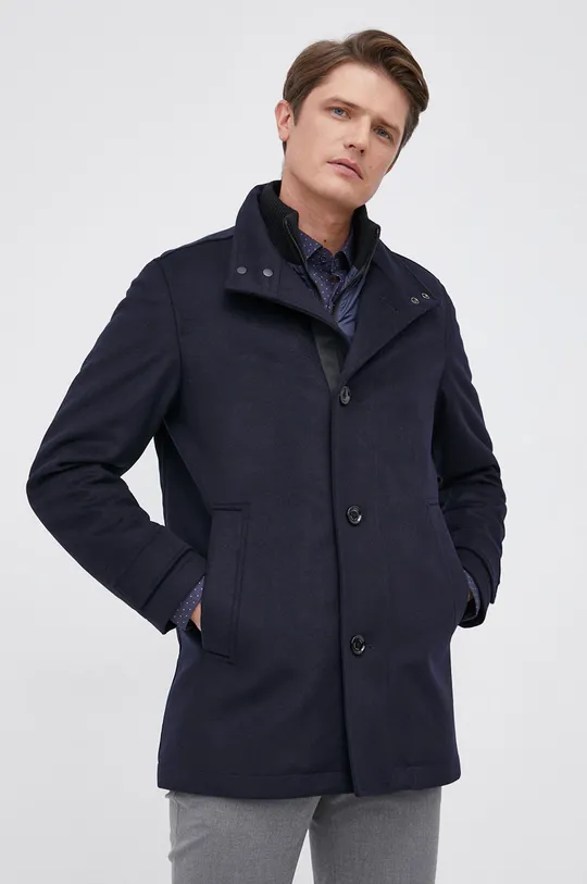 σκούρο μπλε Μάλλινο παλτό Boss Ανδρικά