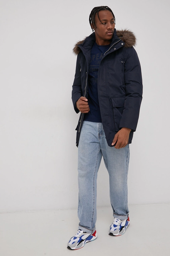 Superdry Parka puchowa granatowy