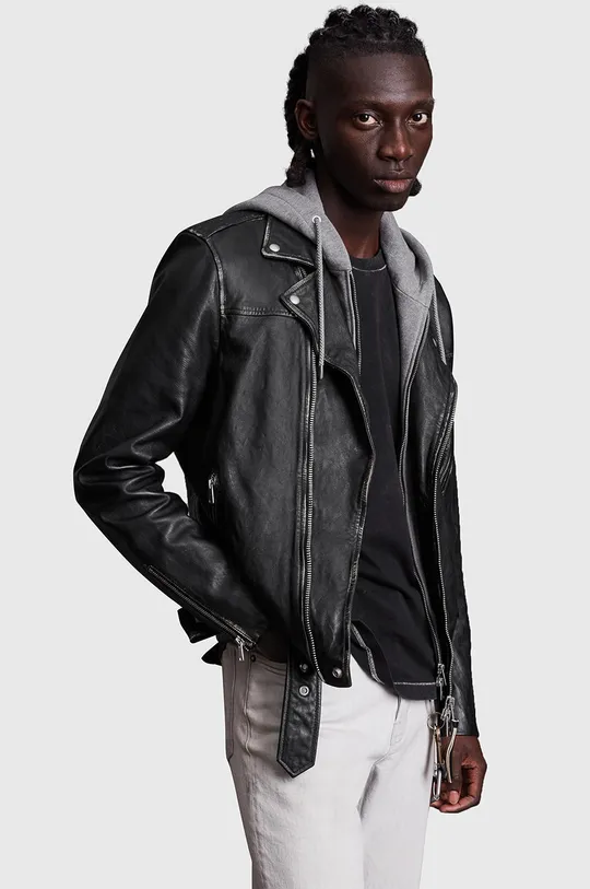 μαύρο Δερμάτινο jacket AllSaints Ανδρικά