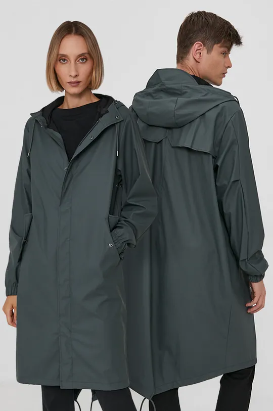 szary Rains Kurtka przeciwdeszczowa 1814 Fishtail Parka Unisex