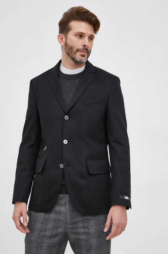 чорний Вовняний піджак Karl Lagerfeld