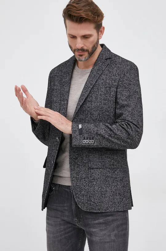 чёрный Пиджак с примесью шерсти Karl Lagerfeld